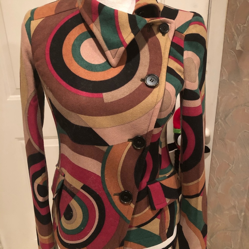 RARE Etro abstract print wool jacket